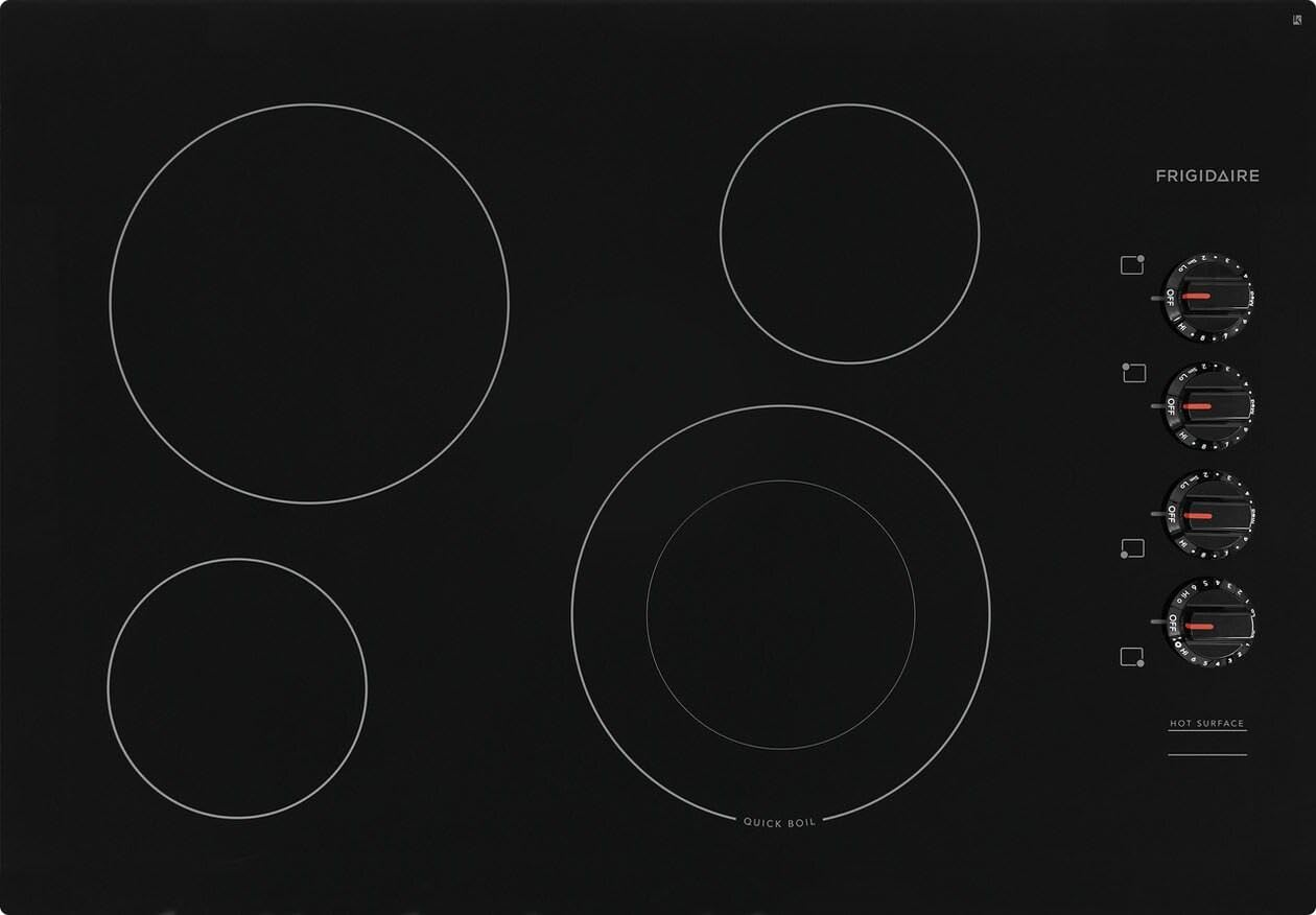 30" Electric Smoothtop Cooktop, 4 Elements, Black