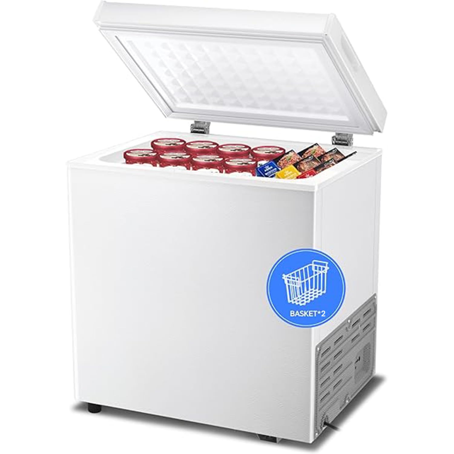 Chest Freezer, Compact Top-Open, Adjustable Temperature
