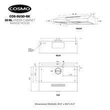 COSMO 30 in. Under Cabinet Range Hood
