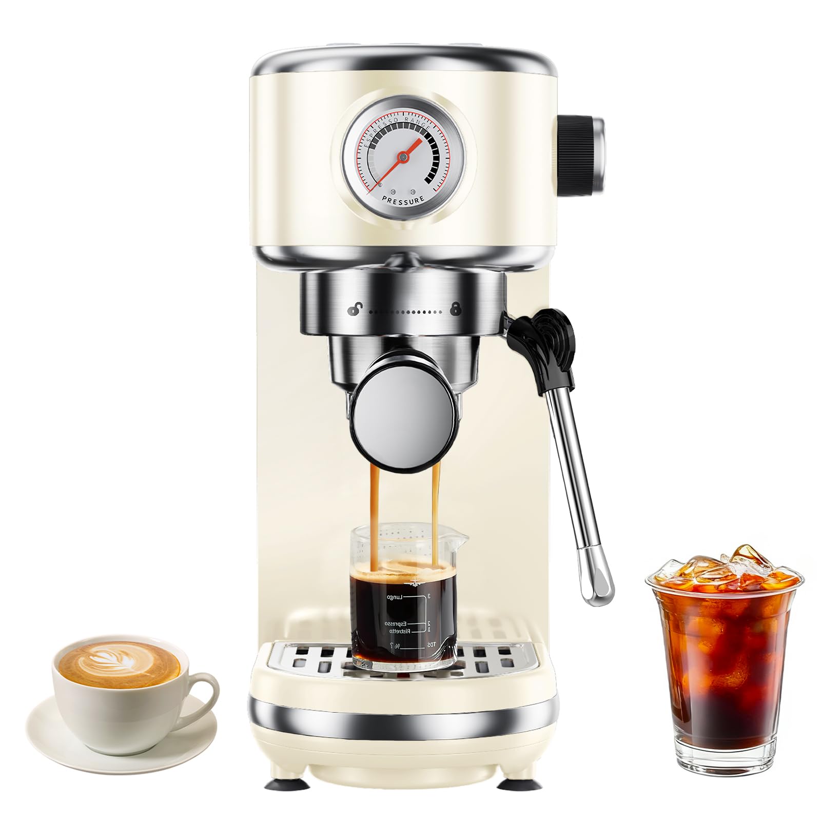 atatix Espresso Machine with Milk Frother