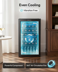 Wine Cooler with Glass Door