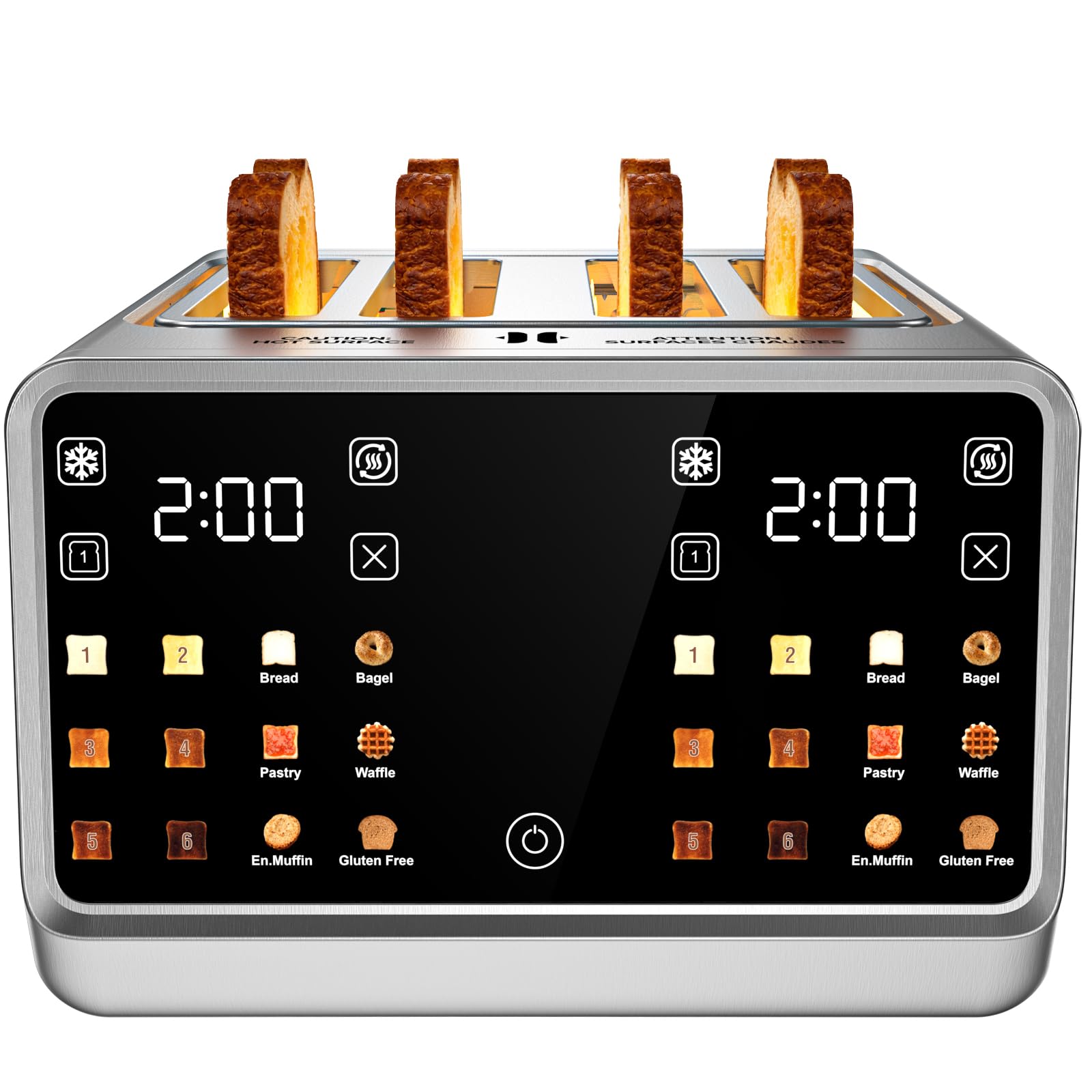 4-Slice Smart Toaster, Digital Touchscreen