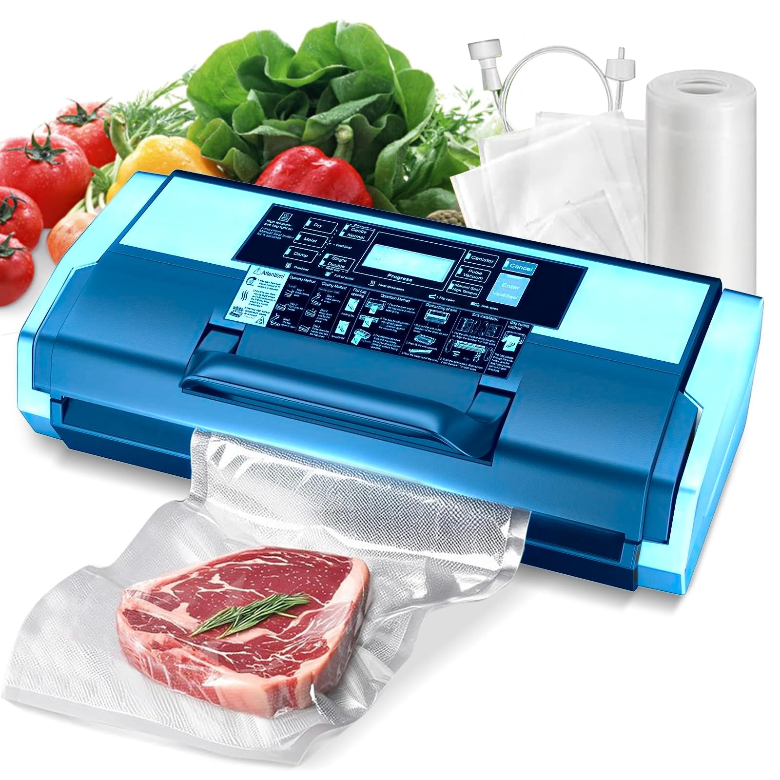 95KPa Vacuum Sealer Machine, 10-in-1