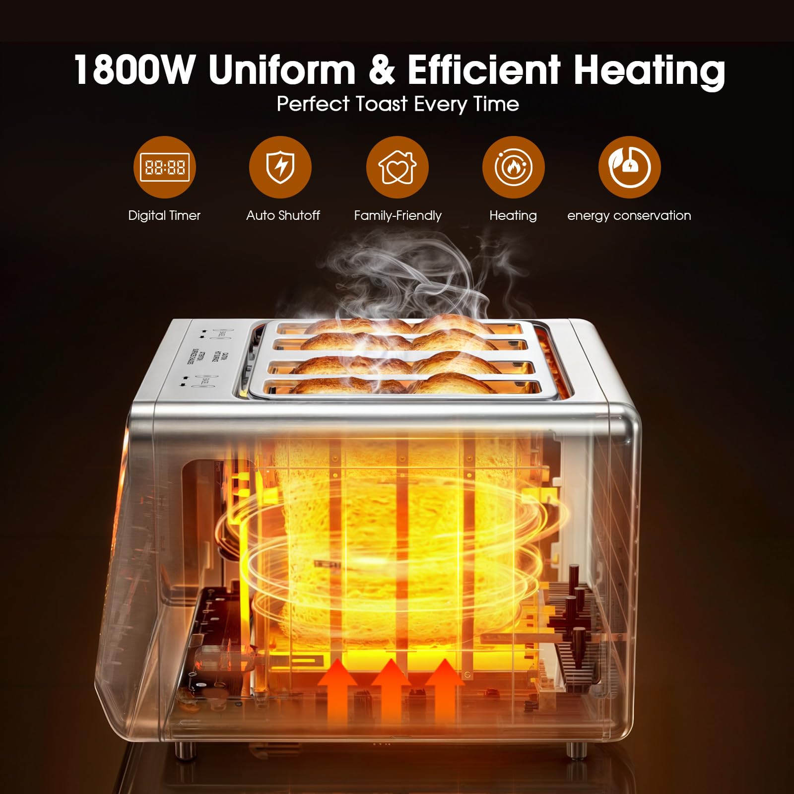 4-Slice Smart Toaster, Digital Touchscreen