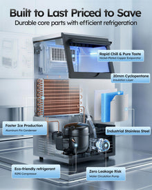 Under-Counter Commercial Ice Maker, Stainless Steel
