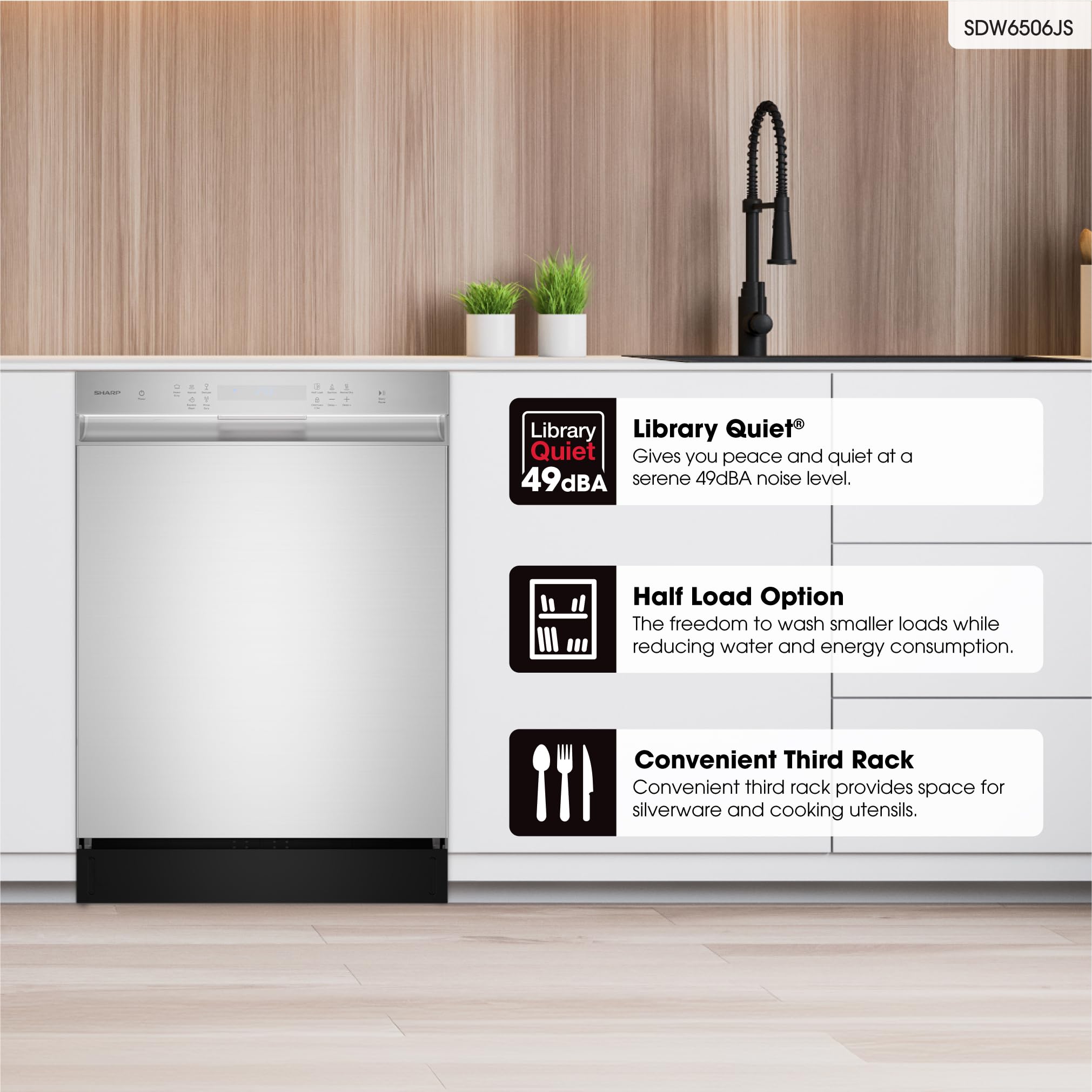 24" Dishwasher, 12-Place, Third Rack, Stainless