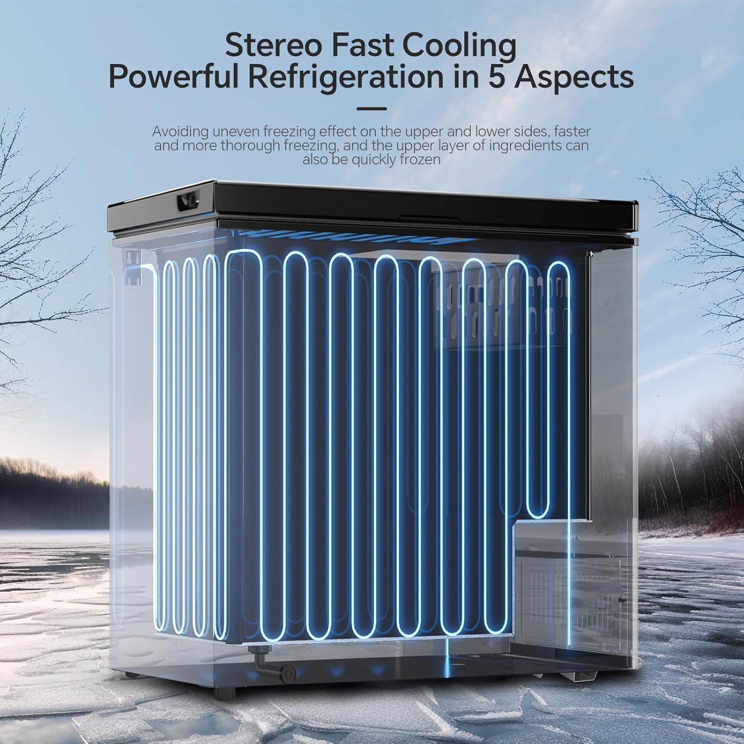 Chest Freezer, Compact Top-Open, Adjustable Temperature