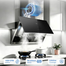 Wall Mount Range Hood, Quiet, LED, Easy-Clean