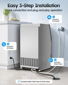 Under-Counter Commercial Ice Maker, Stainless Steel