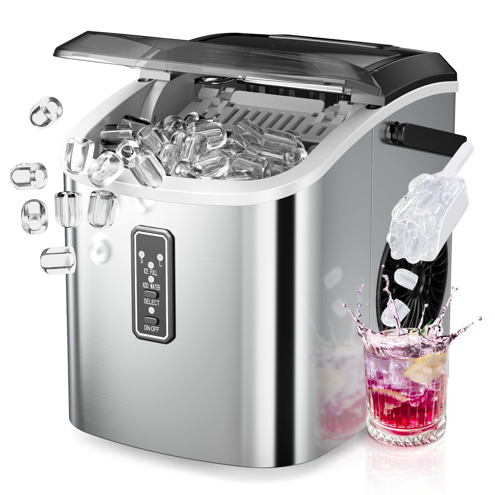 Countertop Ice Maker, 26 lb/Day