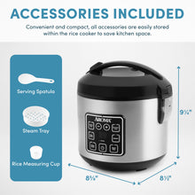 Digital Rice Cooker, 8-Cup, Stainless Steel