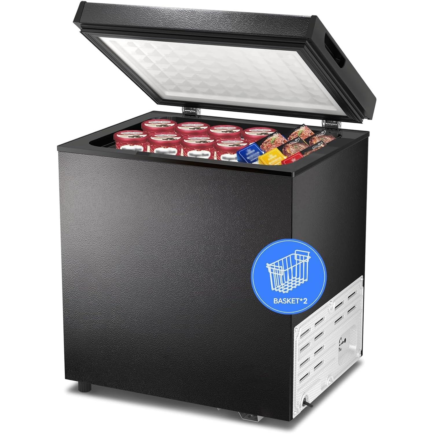 Chest Freezer, Compact Top-Open, Adjustable Temperature