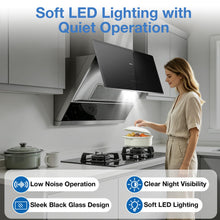 Wall Mount Range Hood, Quiet, LED, Easy-Clean