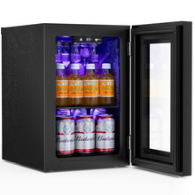 Beverage Mini Fridge, Stainless Glass Door