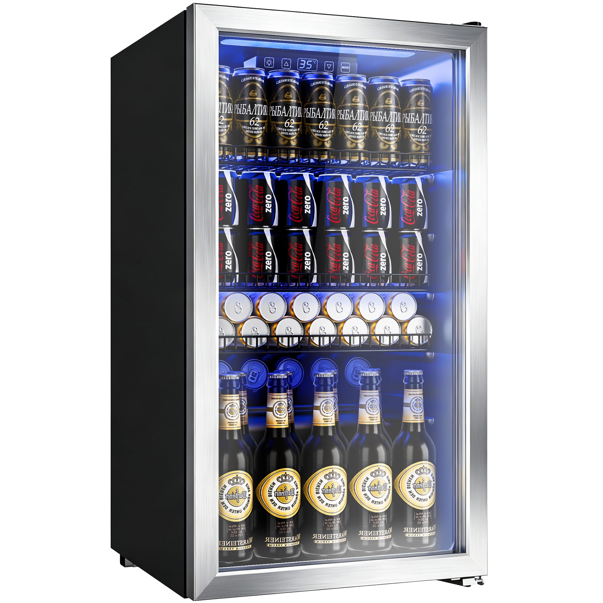Beverage Refrigerator Cooler, Glass Door