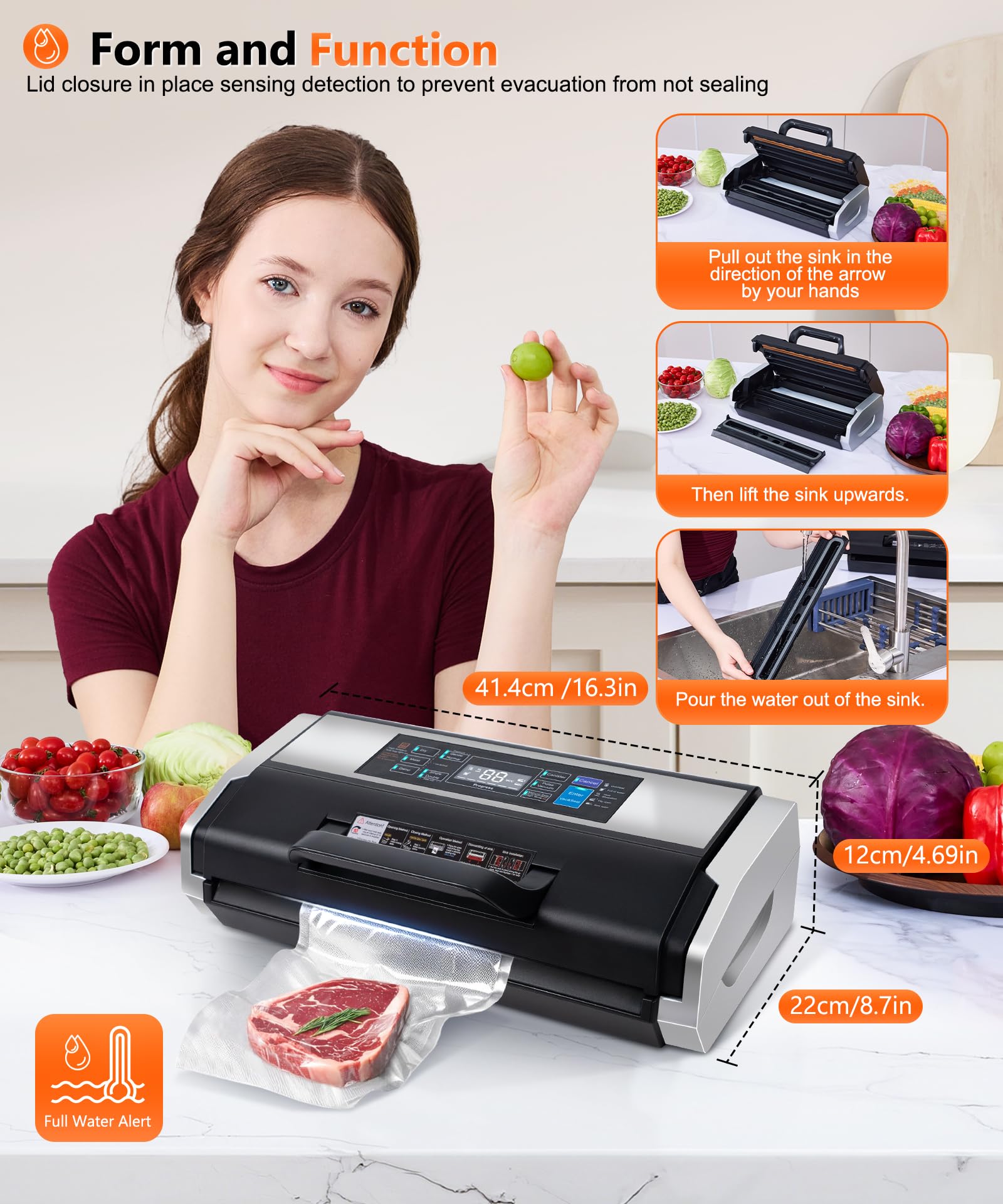 95KPa Vacuum Sealer Machine, 10-in-1