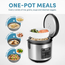 Digital Rice Cooker, 8-Cup, Stainless Steel