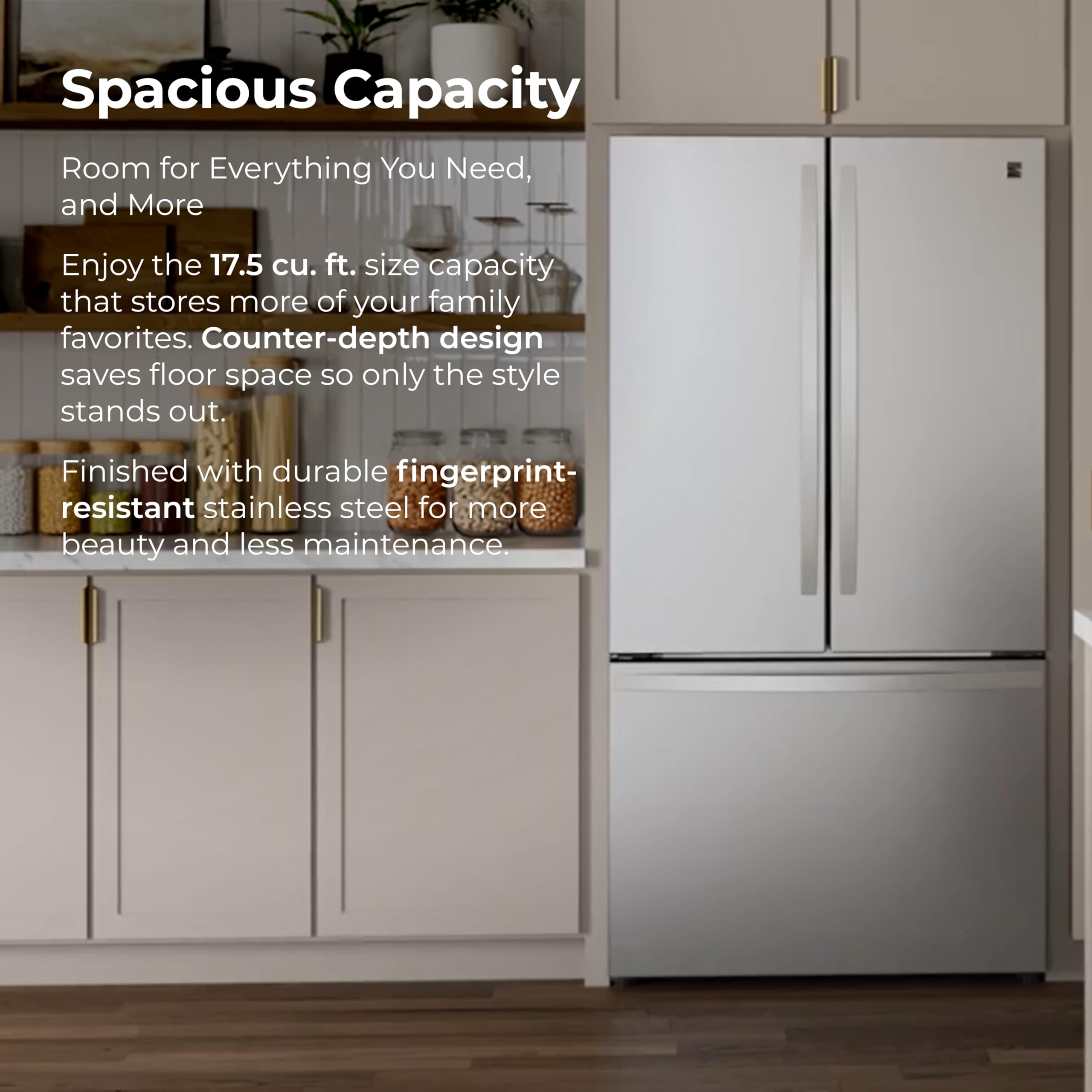 30" French Door Refrigerator, 17.5 cu ft, Stainless