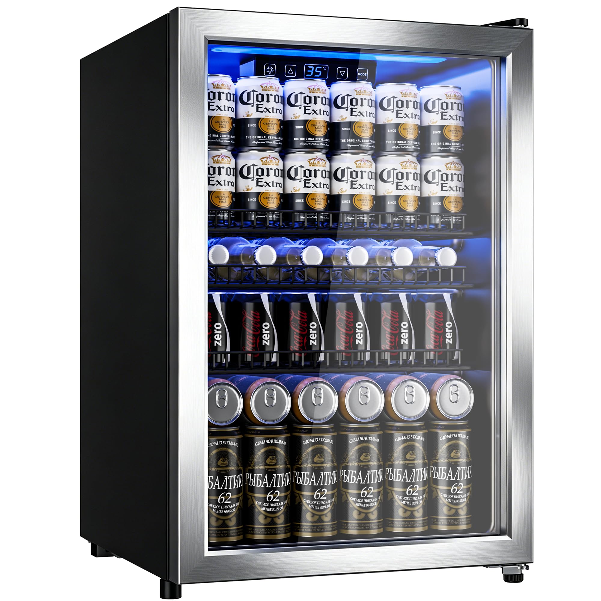 Beverage Refrigerator Cooler, Glass Door