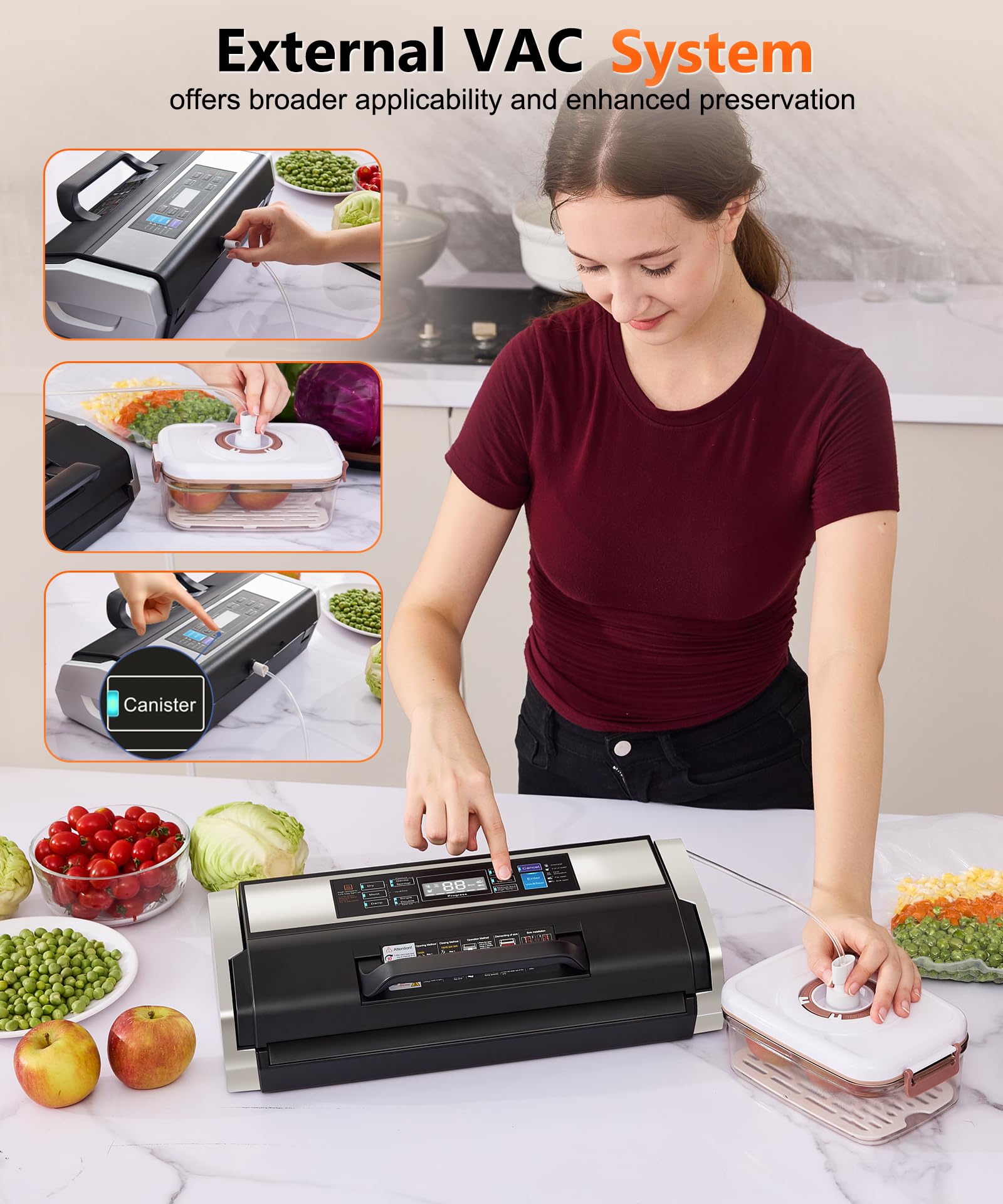 95KPa Vacuum Sealer Machine, 10-in-1