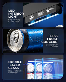 Beverage Refrigerator Cooler, Glass Door