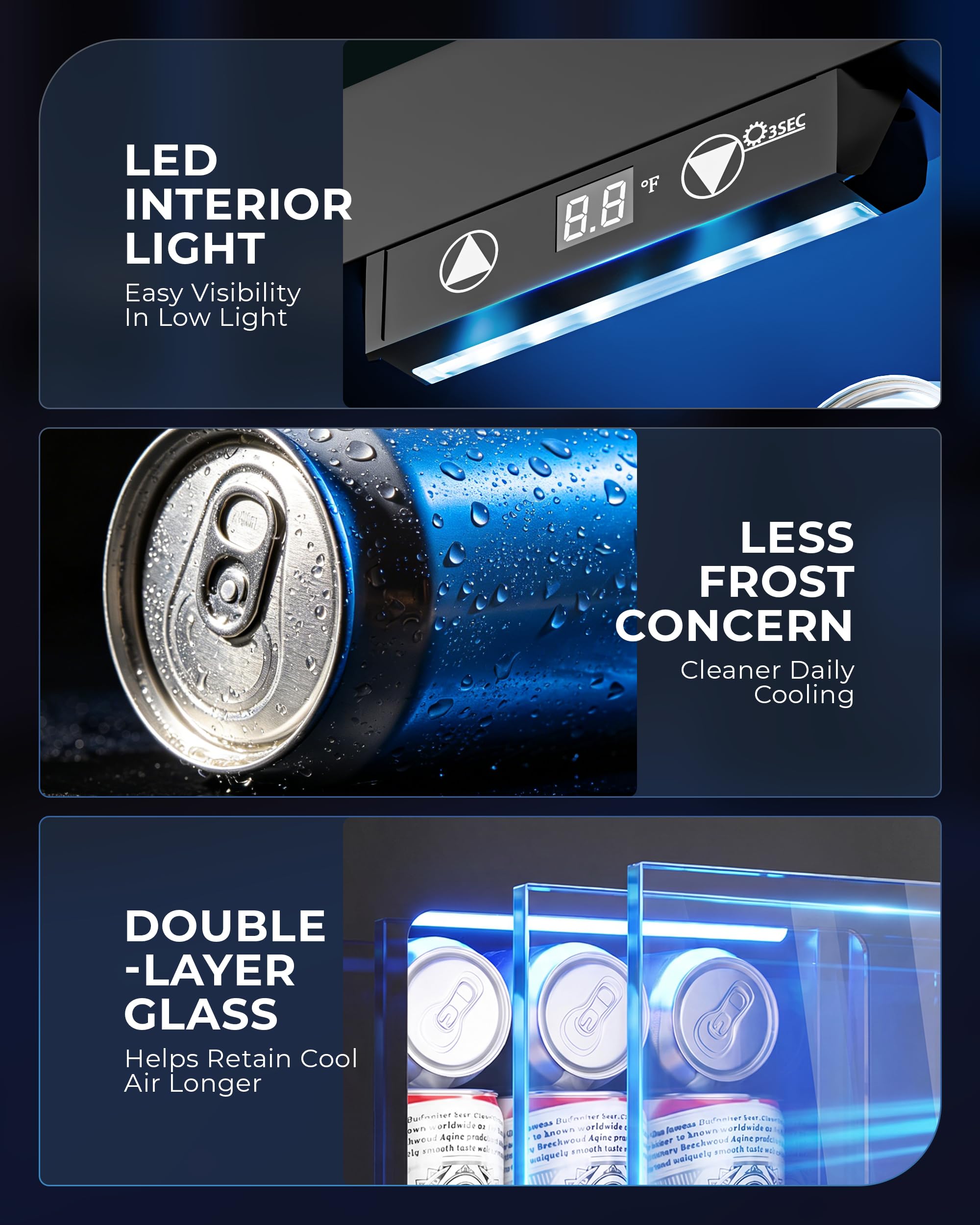 Beverage Refrigerator Cooler, Glass Door