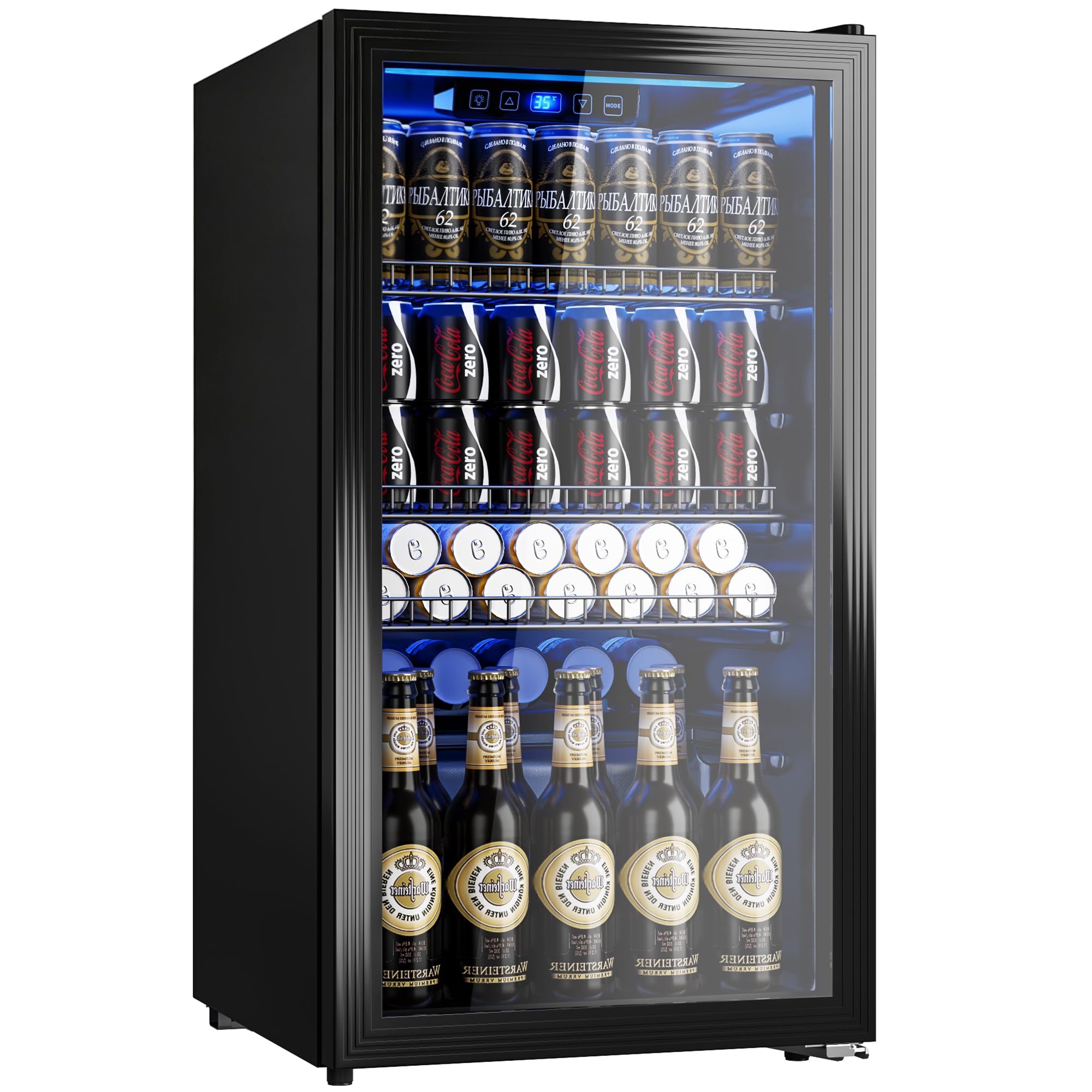Beverage Refrigerator Cooler, Glass Door
