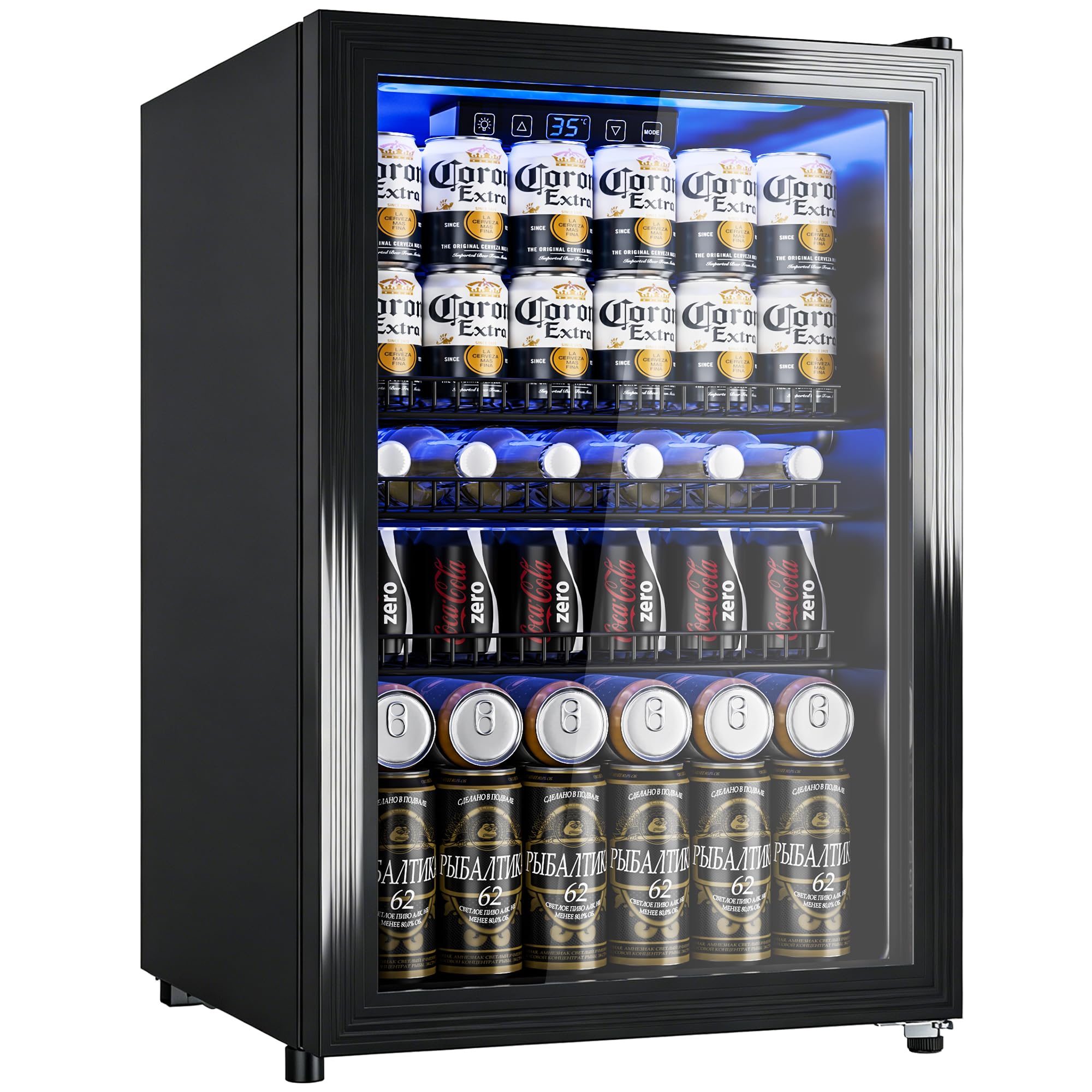 Beverage Refrigerator Cooler, Glass Door