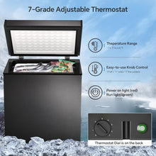 Chest Freezer, Compact Top-Open, Adjustable Temperature