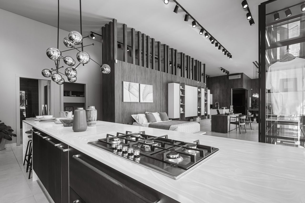 Modern kitchen appliance lifestyle scene